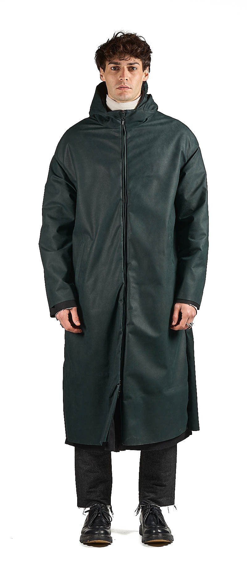 DANIELE BASTA LEATHER AND SILVER JACKET